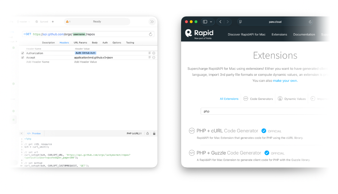 Browse and install existing extensions online